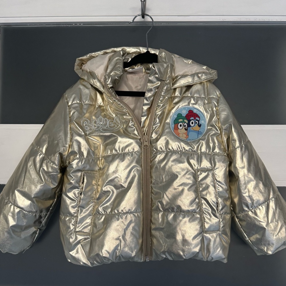 Bluey Metallic Puffer Jacket